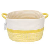 Hinwo oval cotton rope storage basket top view showcases stylish organization for nursery items.