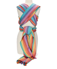 Hip Baby Wrap front carry setup demonstrates hands-free babywearing.