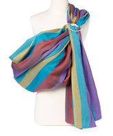 Hip Baby Wrap rainbow ring sling close-up showing breathable cotton fabric