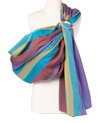 Hip Baby Wrap rainbow ring sling close-up showing breathable cotton fabric