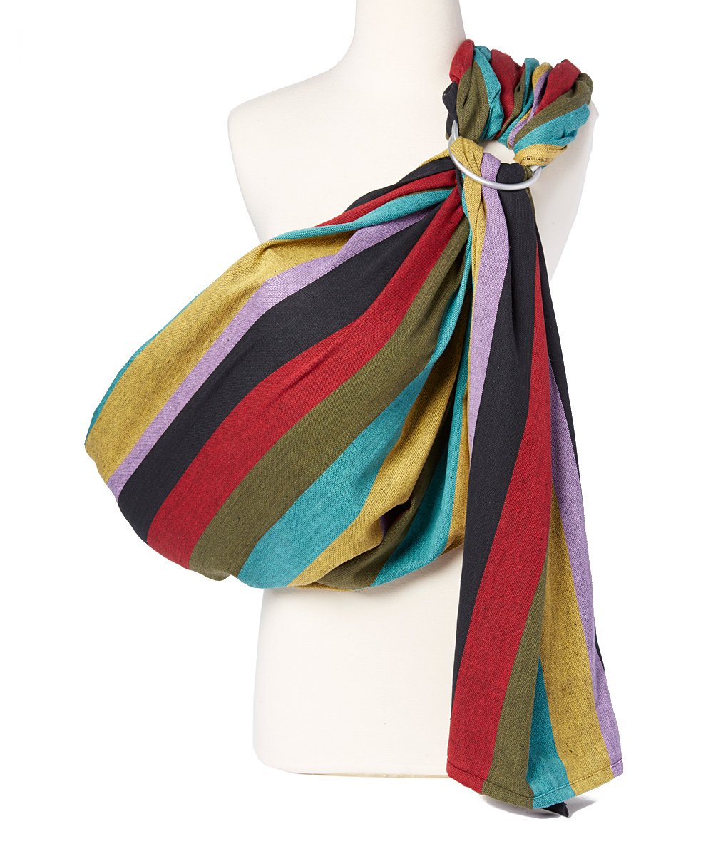 Hip Baby Wrap Ring Sling Autumn-woven-wrapping demonstrates breathable comfort for baby wearing.