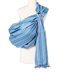 Hip Baby Wrap ring sling ocean color enables comfortable carries on the go.
