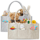 HIPHOP PANDA 2pack diaper caddies shown in a nursery storage setup for easy diaper and wipe access.