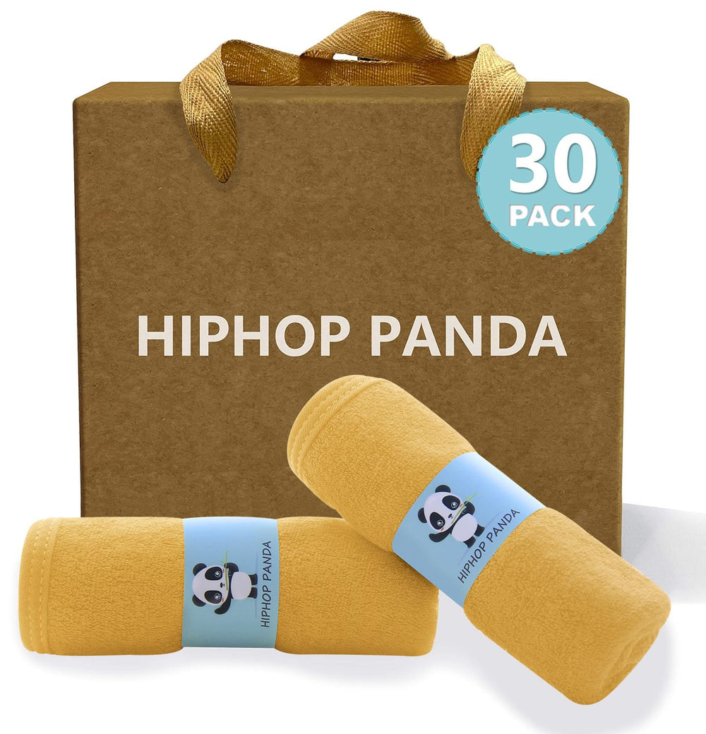 HIPHOP PANDA baby washcloth 2-layer closeup highlighting ultra-soft, gentle texture for delicate newborn skin.