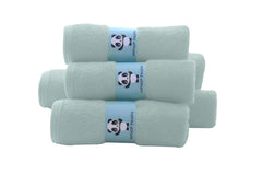 HIPHOP PANDA baby washcloths green 2layer closeup—soft, delicate touch for newborn skin