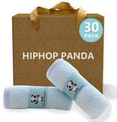 HIPHOP PANDA baby washcloths blue pack; newborn-soft fabric, gentle and absorbent for bath time.