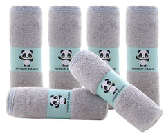 HIPHOP PANDA baby washcloths two-layer closeup grey showing ultra-soft texture