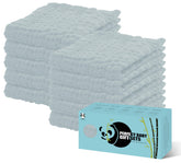 HIPHOP PANDA slate burp cloth pack front shows six-layer absorbency for spills.