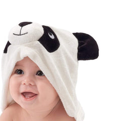 HIPHOP PANDA hooded towel bear ears close-up, plush bamboo fabric, baby-soft