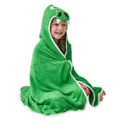 HIPHOP PANDA hooded towel with bear ears and dinosaur print for newborn bath time