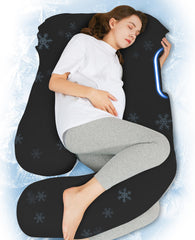 HIPHOP PANDA U-shaped pillow front view supports full-body comfort for sleeping.