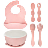 HippoBaby suction bowl rose demonstrates secure grip for mess-free self-feeding.