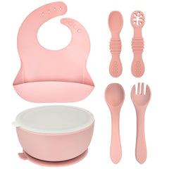 HippoBaby suction bowl rose demonstrates secure grip for mess-free self-feeding.