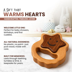 HIPPO TOYS Montessori rattle baby-holding shot highlighting easy grasp for tiny hands