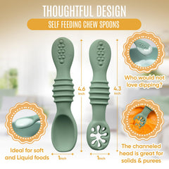 HippoBaby curved-edge baby fork closeup aids scooping and safe feeding
