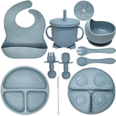 HippoBaby plate with dividers supports organized self-feeding for toddlers.