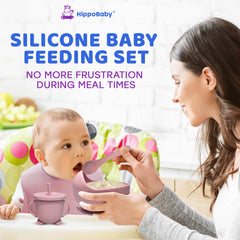 HippoBaby divided plate keeps foods neatly organized for little tasters