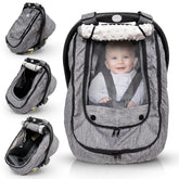HippoBaby waterproof cover closeup showing durable fabric for rainy day travels.