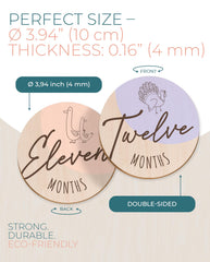 HIPPOTALE wooden milestone 3 month card enhances vivid monthly photos and keeps memories neat.