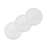Hippypotamus lids snapped on a toddler plate showing airtight freshness.