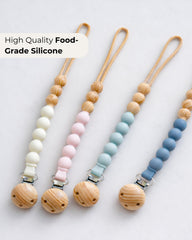 Hippypotamus pacifier clips with no-string design prevent bead loosening for worry-free wear.