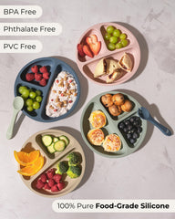 Hippypotamus toddler plates with lids airtight storage for leftovers.