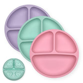 Hippypotamus toddler plates suction pink show four-point grip for mess-free meals