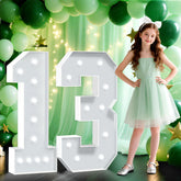 Hitino marquee numbers 13-4ft front view bright cold-white lights for photo-worthy backdrop