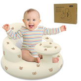 HitTopss inflatable baby seat front view shows secure coziness and supported posture for early sitting