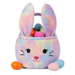 HitToys Easter Bunny Basket front face, kid-friendly plush for egg hunts.
