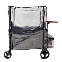 Hiviva stroller rain cover on Wonderfold W4 wagon front view protects from rain