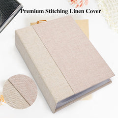 Hiwhy linen-stitch binding with durable pages for lasting storage.