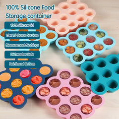 HIWOOD baby puree storage tray with midnight blue lid for easy portioning.
