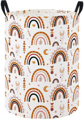HIYAGON baby laundry hamper with rainbow pattern provides spacious nursery storage