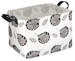 HIYAGON Cat Basket front view showing roomy canvas storage for toys