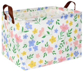 HIYAGON Kids Storage Basket full view with flower print for toy organization
