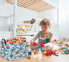 HIYAGON Monster Truck Basket collapsible feature saves space when not in use.
