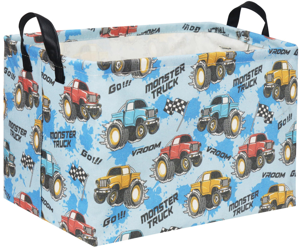 HIYAGON Monster Truck Basket front view demonstrates sturdy frame for reliable storage.