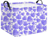 HIYAGON purple heart rectangular basket front view shows sturdy canvas for versatile storage