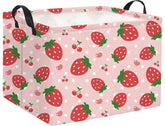 HIYAGON rectangular baby basket strawberry with open top ideal for toy storage