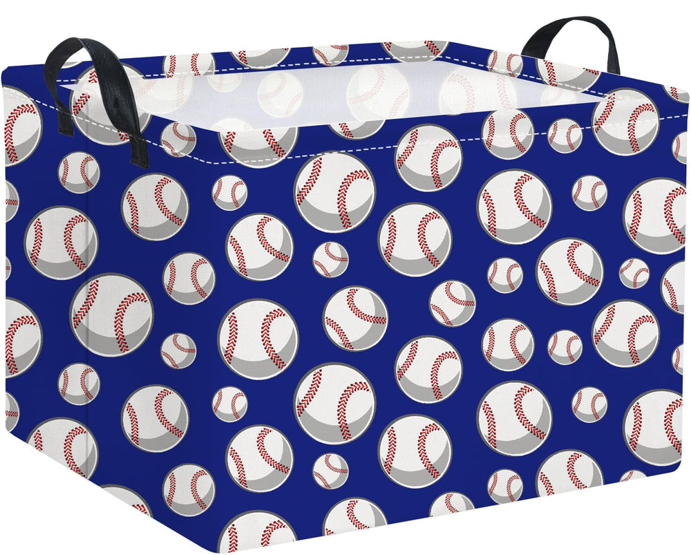 HIYAGON rectangular baseball bin front view for organized toy and book storage