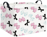 HIYAGON rectangular bowknot basket front view shows sturdy frame and style