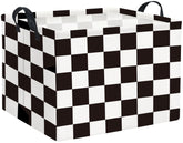 HIYAGON rectangular car basket with checkered design for organized toy storage during road trips