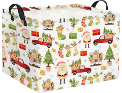 HIYAGON rectangular Christmas basket collapsible storage in a tidy room