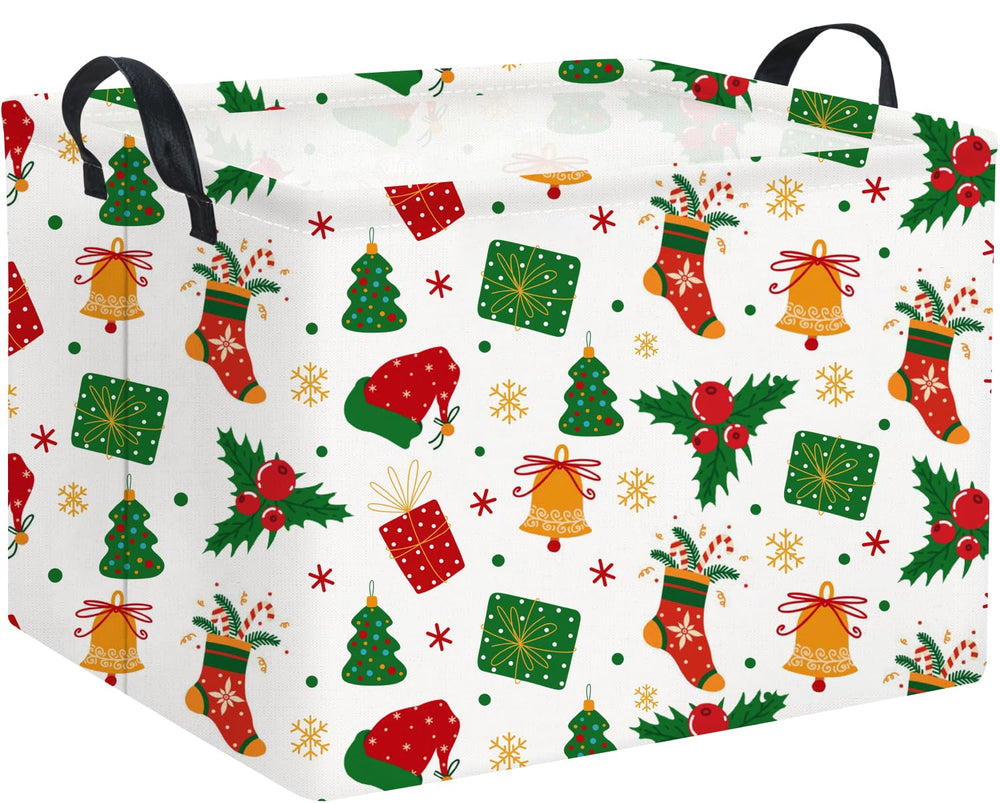 HIYAGON rectangular Christmas gift basket ideal for family storage and holiday decor.