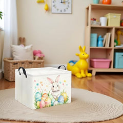 HIYAGON rectangular Easter basket canvas material provides durable, long-lasting storage