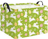 HIYAGON rectangular Easter basket front view highlights durable canvas for versatile storage