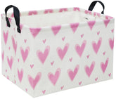 HIYAGON rectangular heart pink gift basket folded design saves space and storage