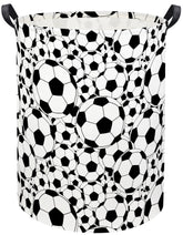 HIYAGON Soccer Baby Laundry Basket front view shows spacious toy and clothing storage.
