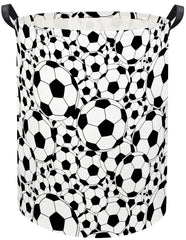 HIYAGON Soccer Baby Laundry Basket front view shows spacious toy and clothing storage.